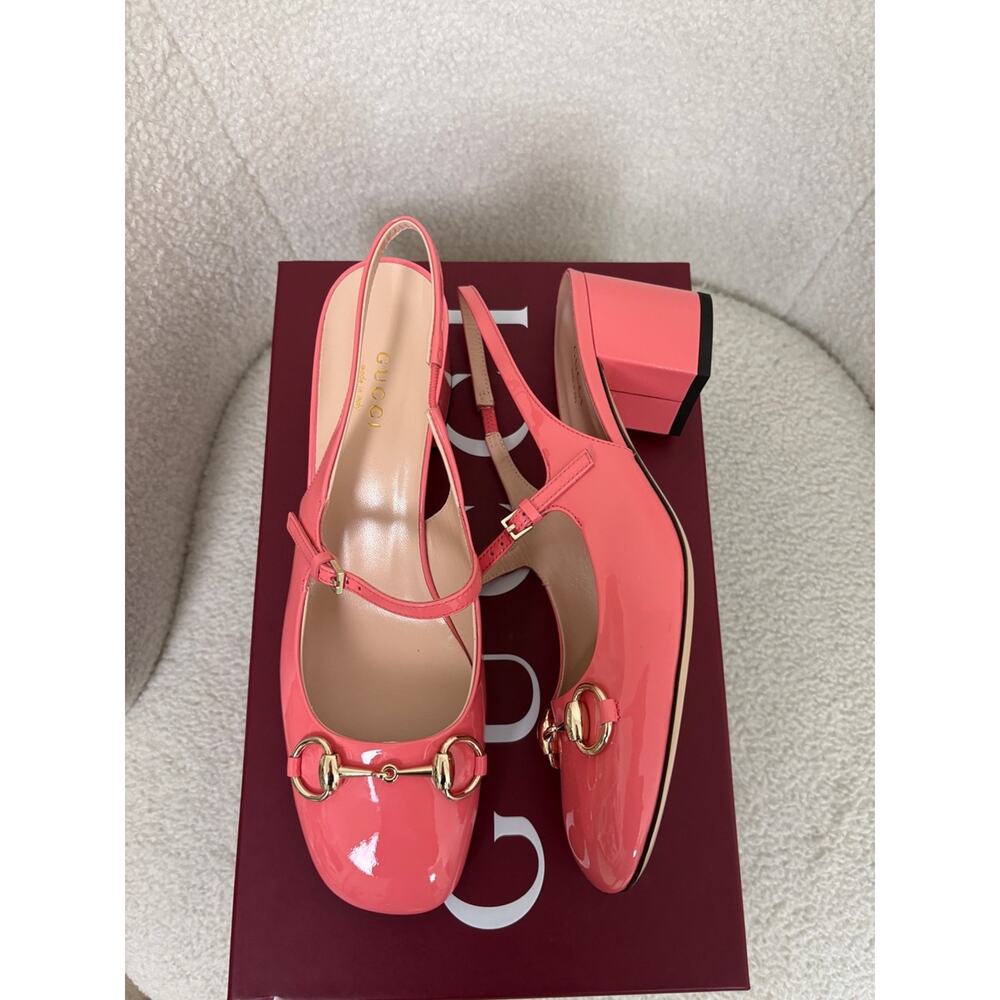 Gucci Horsebit Detailed Square Toe Pumps 38.5